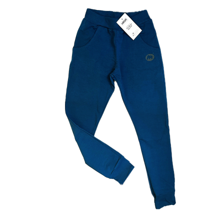 Spodnie dresowe chłopięce MROFI model SLIM - Niebieski Jeans